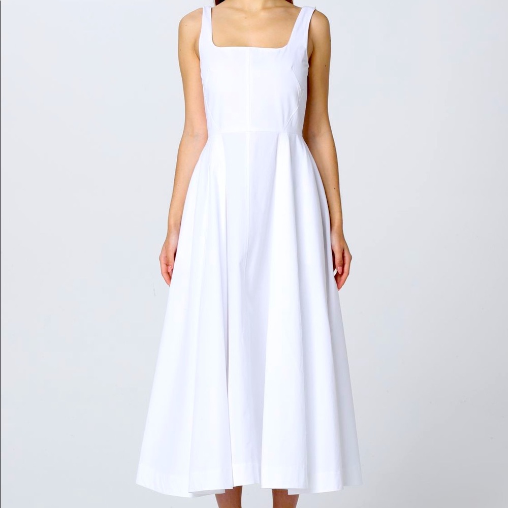 MaxMara SportMax sleeveless cotton dress. White, size 0.